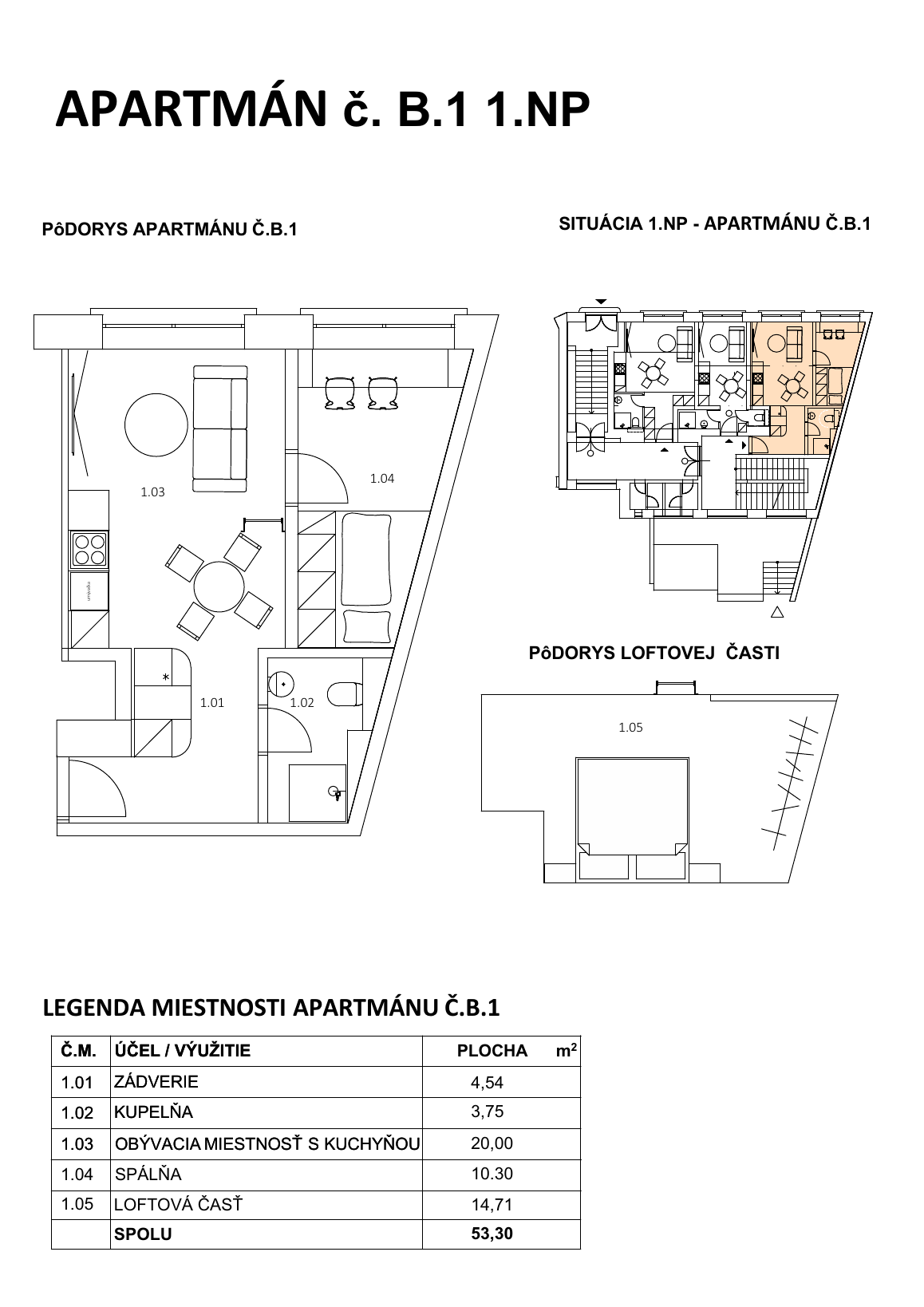 PDF karta a pôdorys - Apartmán B1